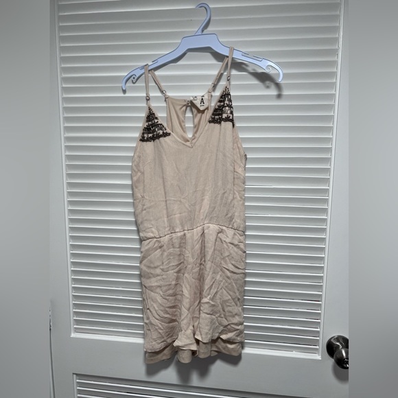 PPLA Marigold Light Beige Beaded Romper - Picture 2 of 7